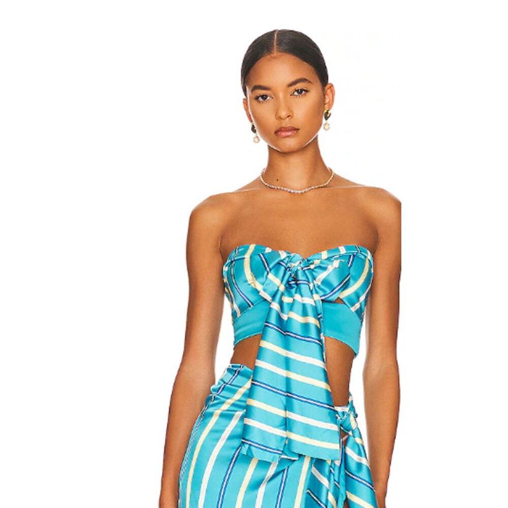 Atoir Tied Up Crop Top in Bahama Stripe Size Small
